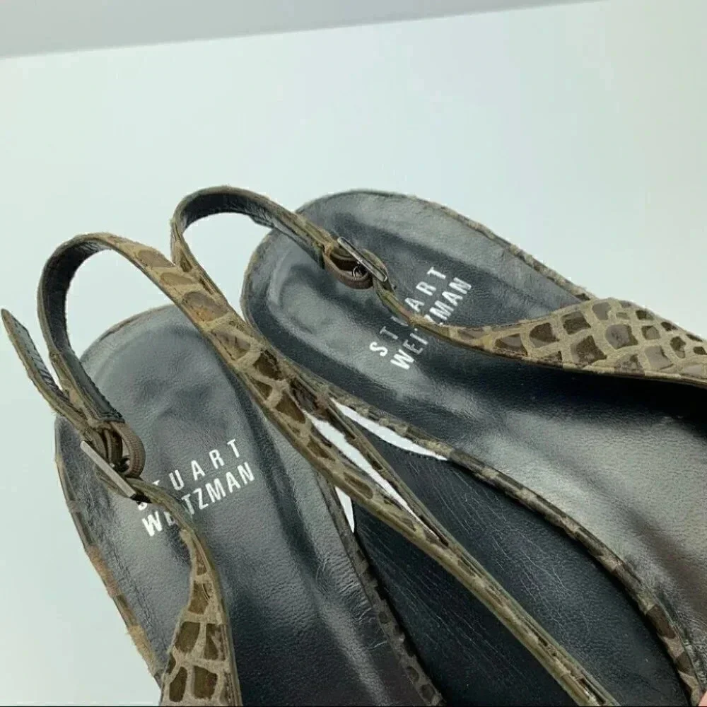 Stuart Weitzman heels 8.5 alligator print leather